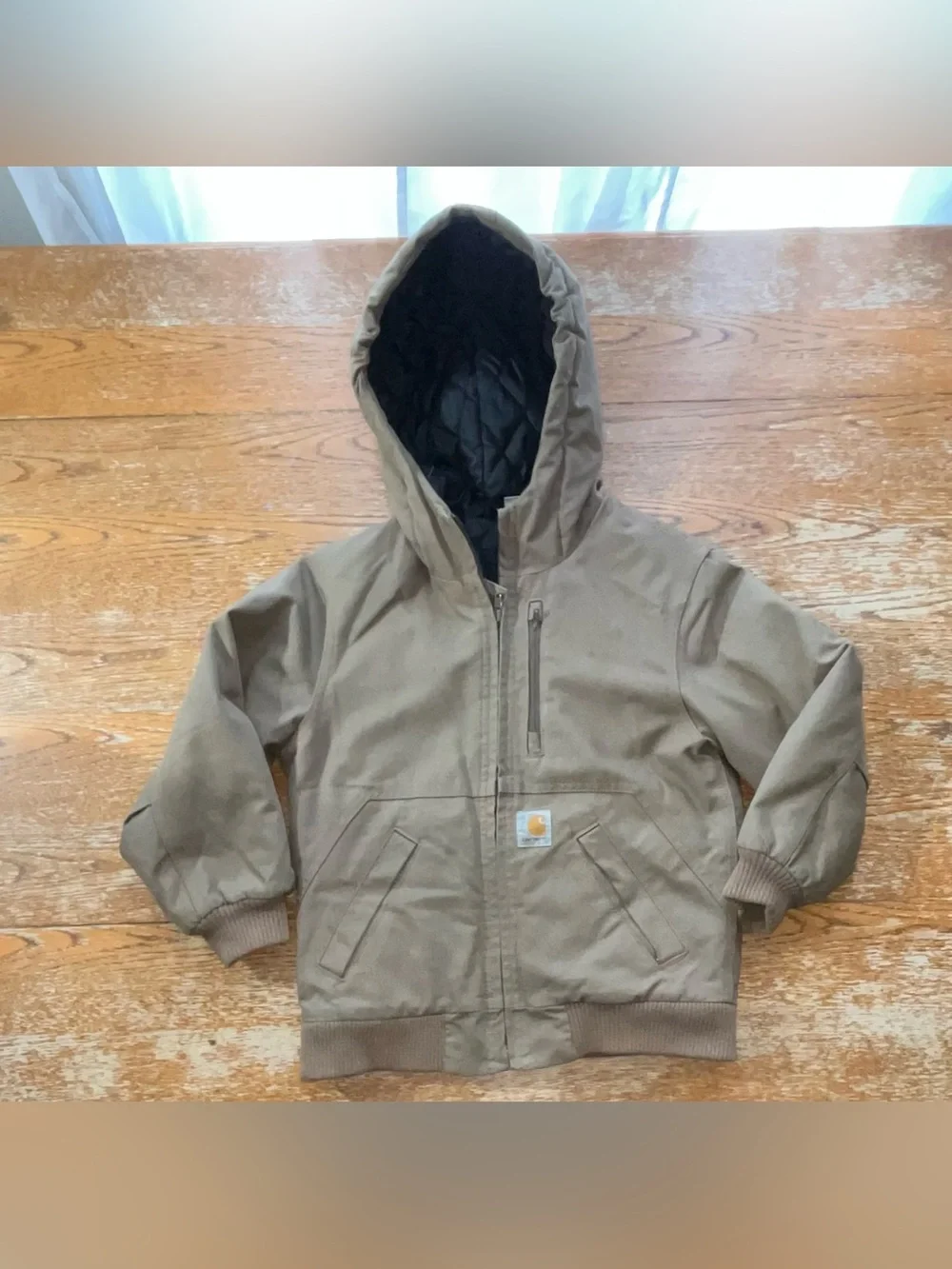 Carhartt Quick Duck Hooded Full Zip Jacket Size Small 7/8 Youth Boys